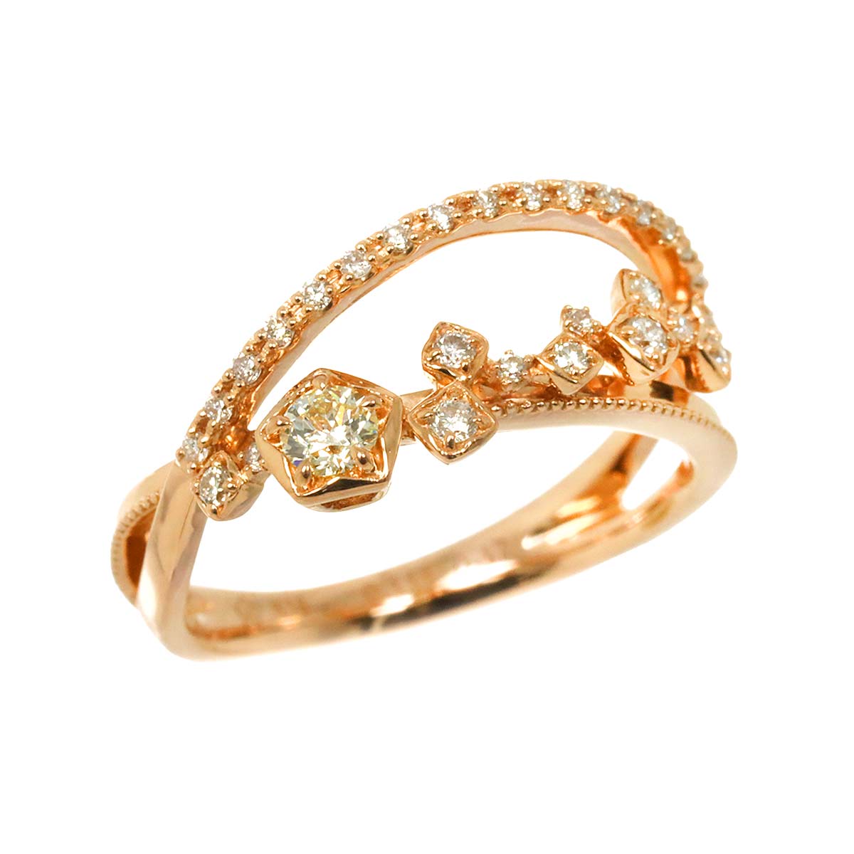 Diamond 0.111/0.17ct Ring 18K PG 750 Size5.5-5.75(US)