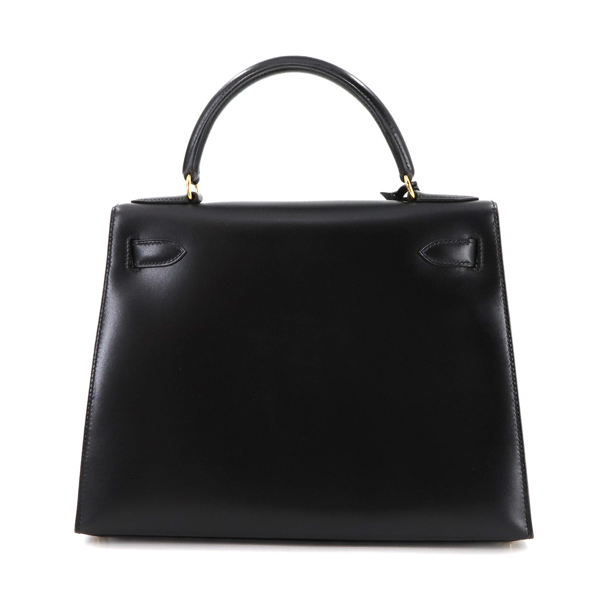 Kelly 28 Box carf Black 2way Hand Shoulder Bag Purse