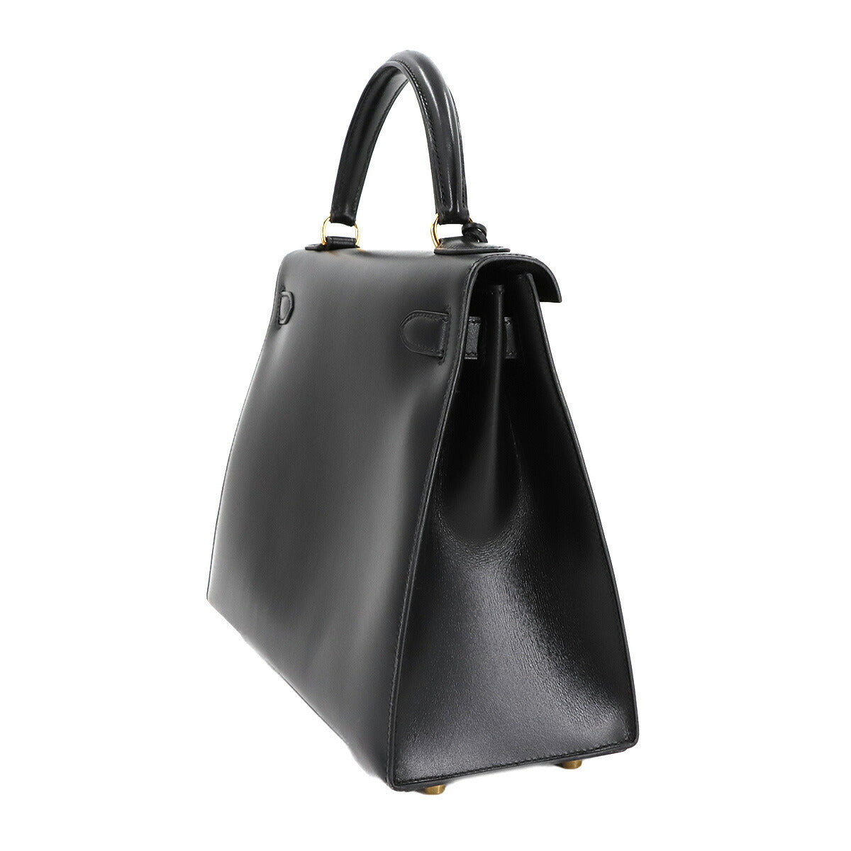 Kelly 28 Box carf Black 2way Hand Shoulder Bag Purse