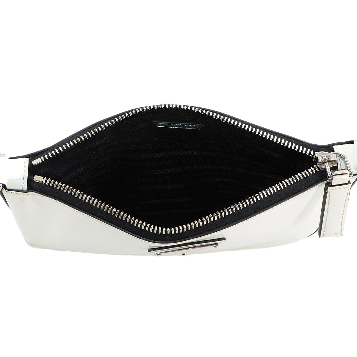 Shoulder Bag Leather White Black 2VH129 Purse