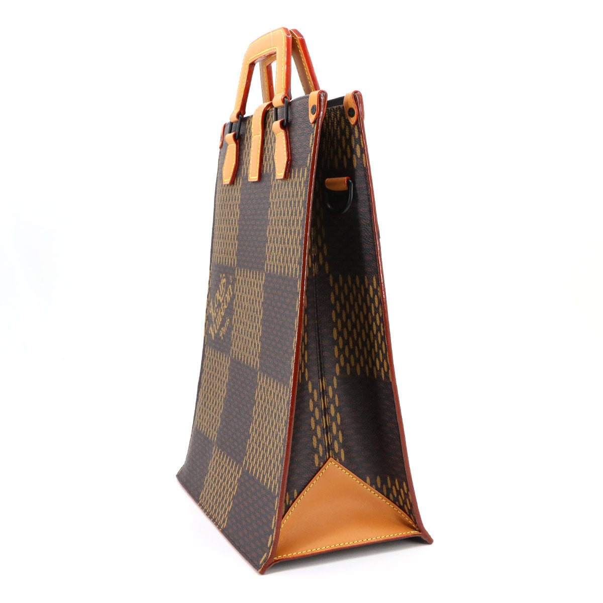 Giant Damier Mini Tote Shoulder Bag Ebene NIGO N40355