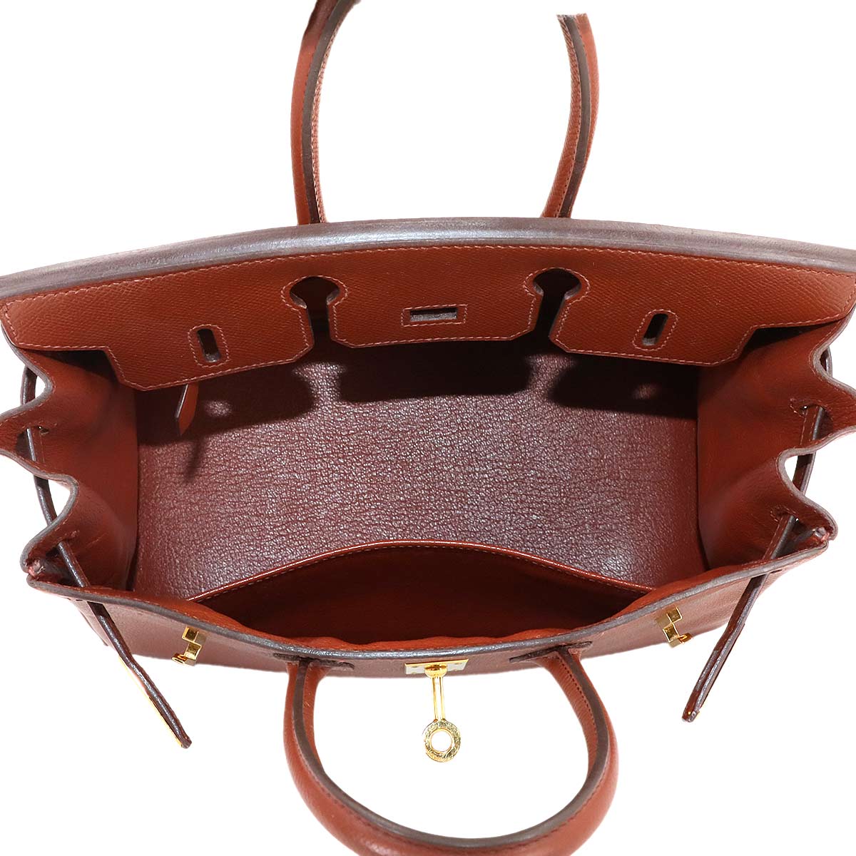 Birkin 25 Epsom Sienne Hand Bag Brown Purse