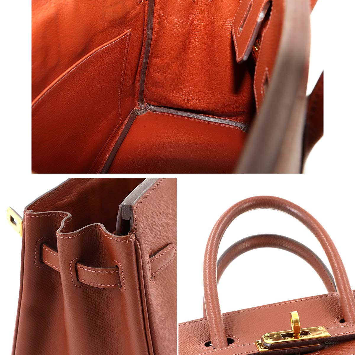 Birkin 25 Epsom Sienne Hand Bag Brown Purse