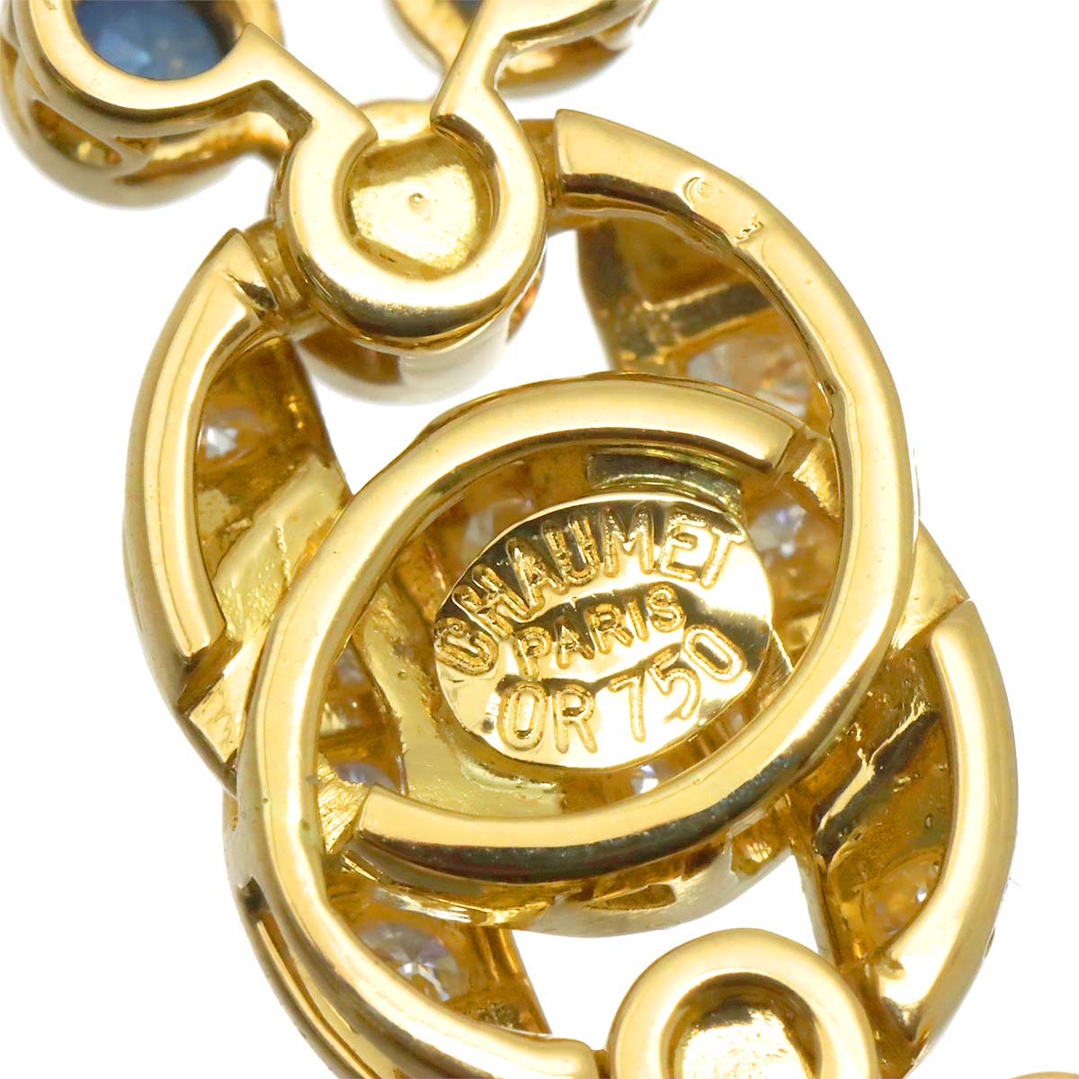 Sapphire Diamond Akoya Pearl Necklace 18K YG 750