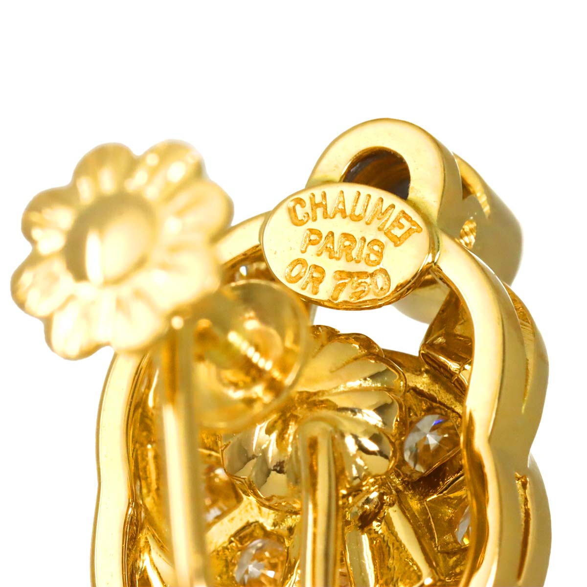 Sapphire Diamond Earrings 18K Yellow Gold 750