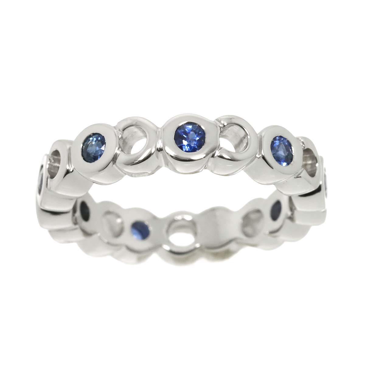 COCO Sapphire Ring 18K WG White Gold 750 Size5.75-6(US)