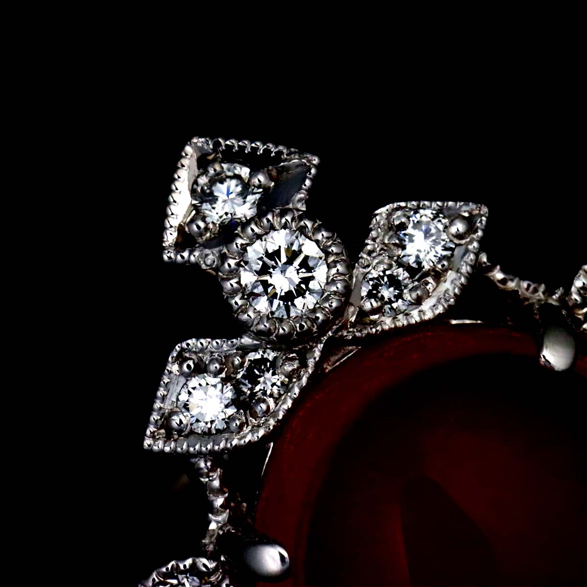 Fire Opal 6.871ct Diamond 1.40ct Ring Pt Platinum size6.25-6.5(US)