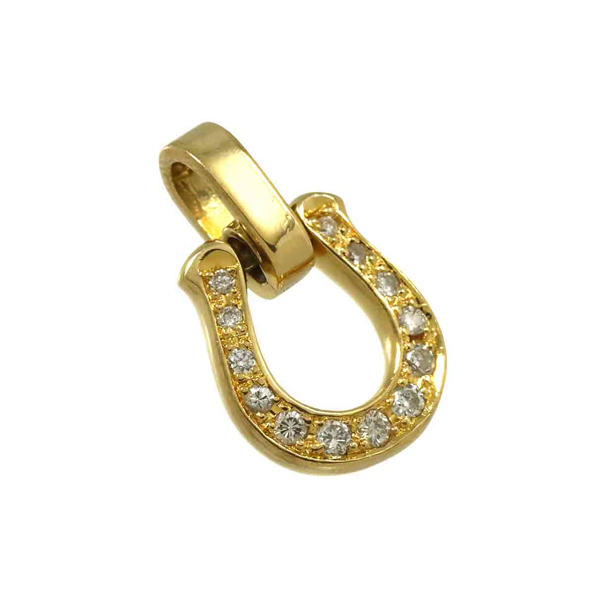 Horseshoe Diamond 0.11ct Pendant Top 18K YG 750