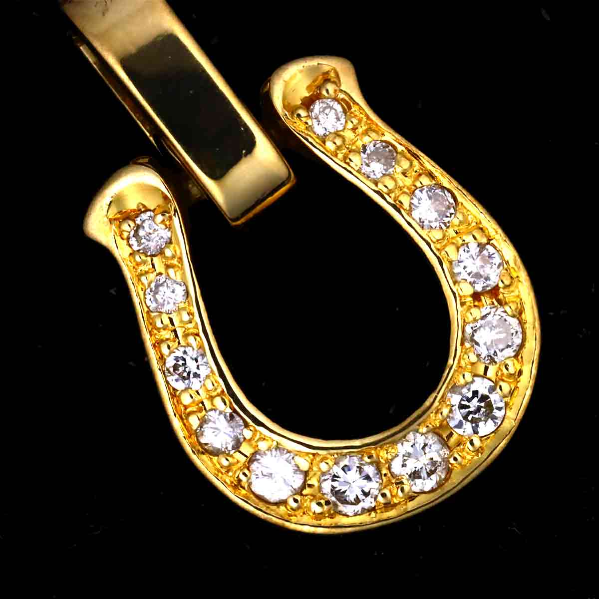 Horseshoe Diamond 0.11ct Pendant Top 18K YG 750