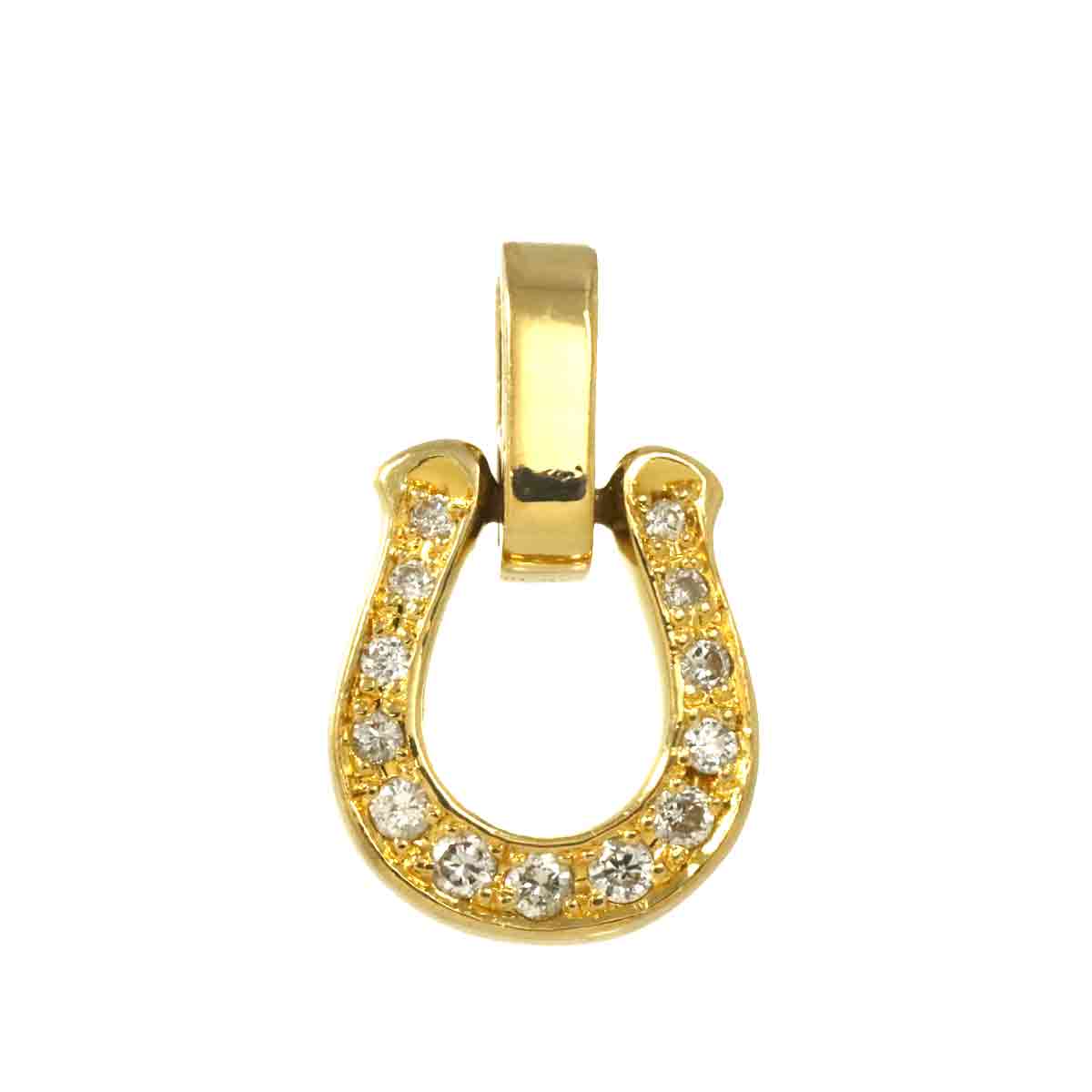 Horseshoe Diamond 0.11ct Pendant Top 18K YG 750
