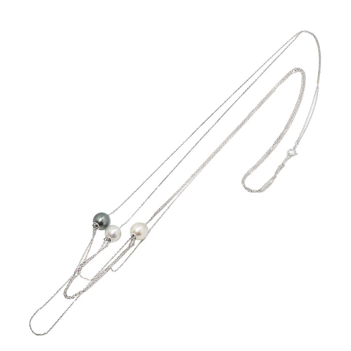 South Sea pearl 10.3mm Black Pearl 10.0mm Necklace 18K WG