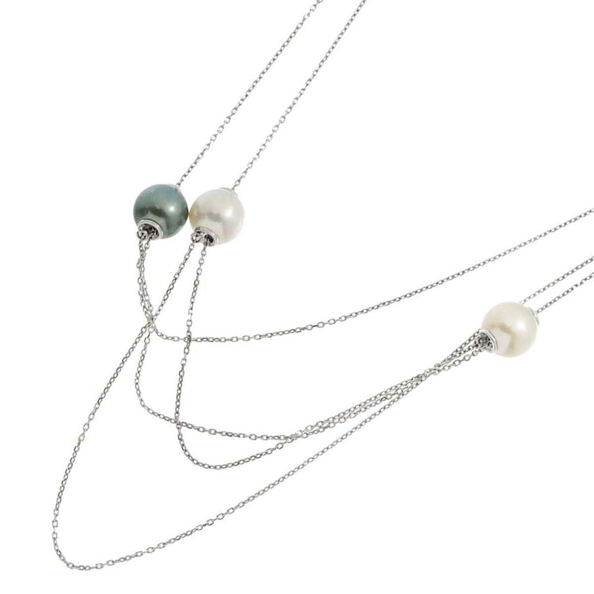 South Sea pearl 10.3mm Black Pearl 10.0mm Necklace 18K WG