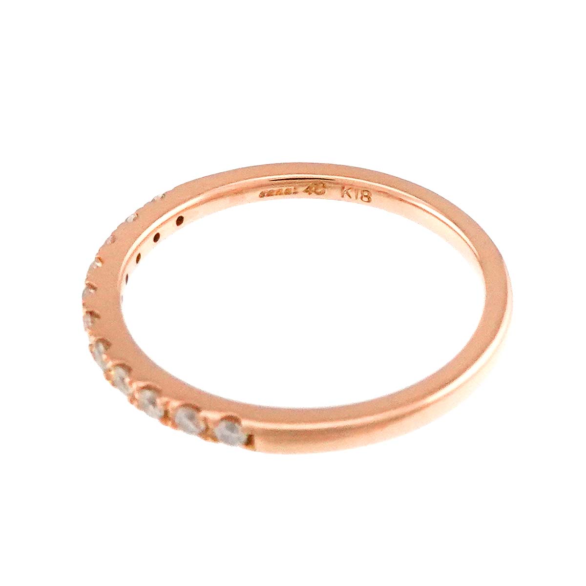 Half Diamond Ring 18K PG 750 Size4(US)