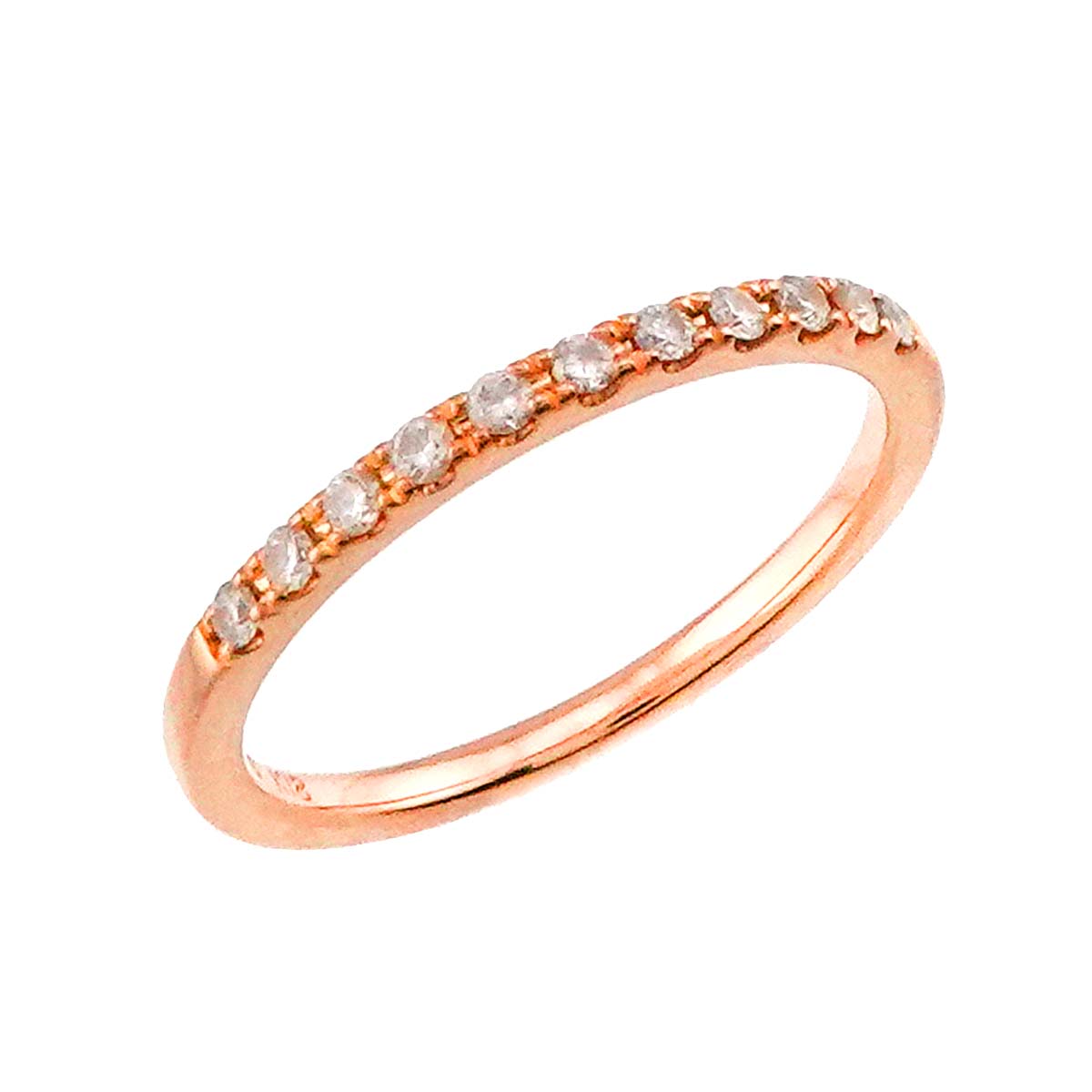 Half Diamond Ring 18K PG 750 Size4(US)