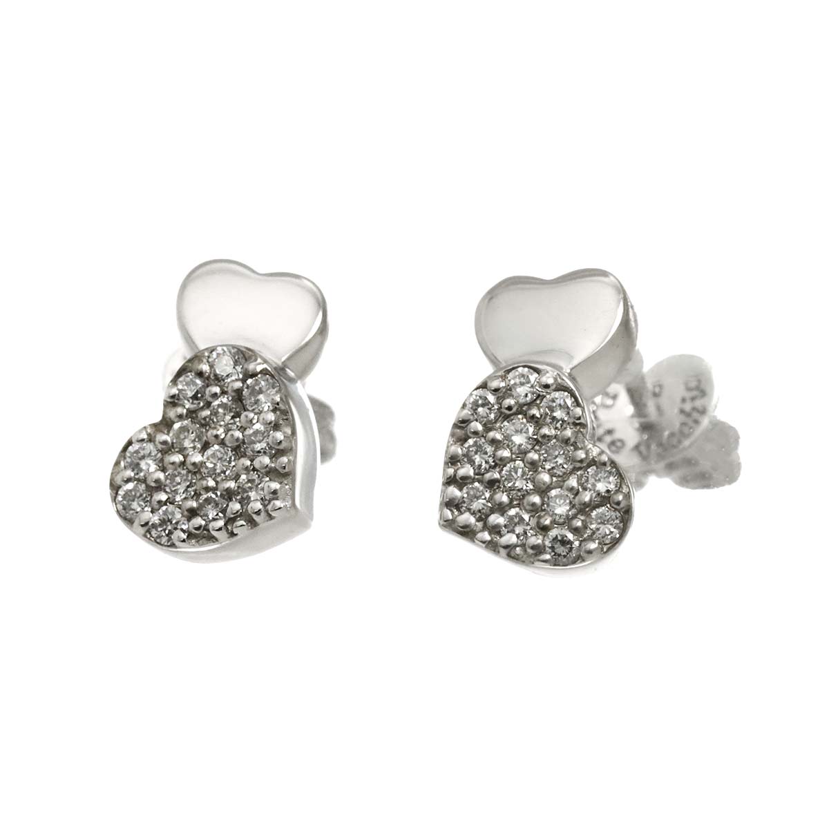 Diamond 0.10/0.10ct Earrings Pierced 18K WG 750