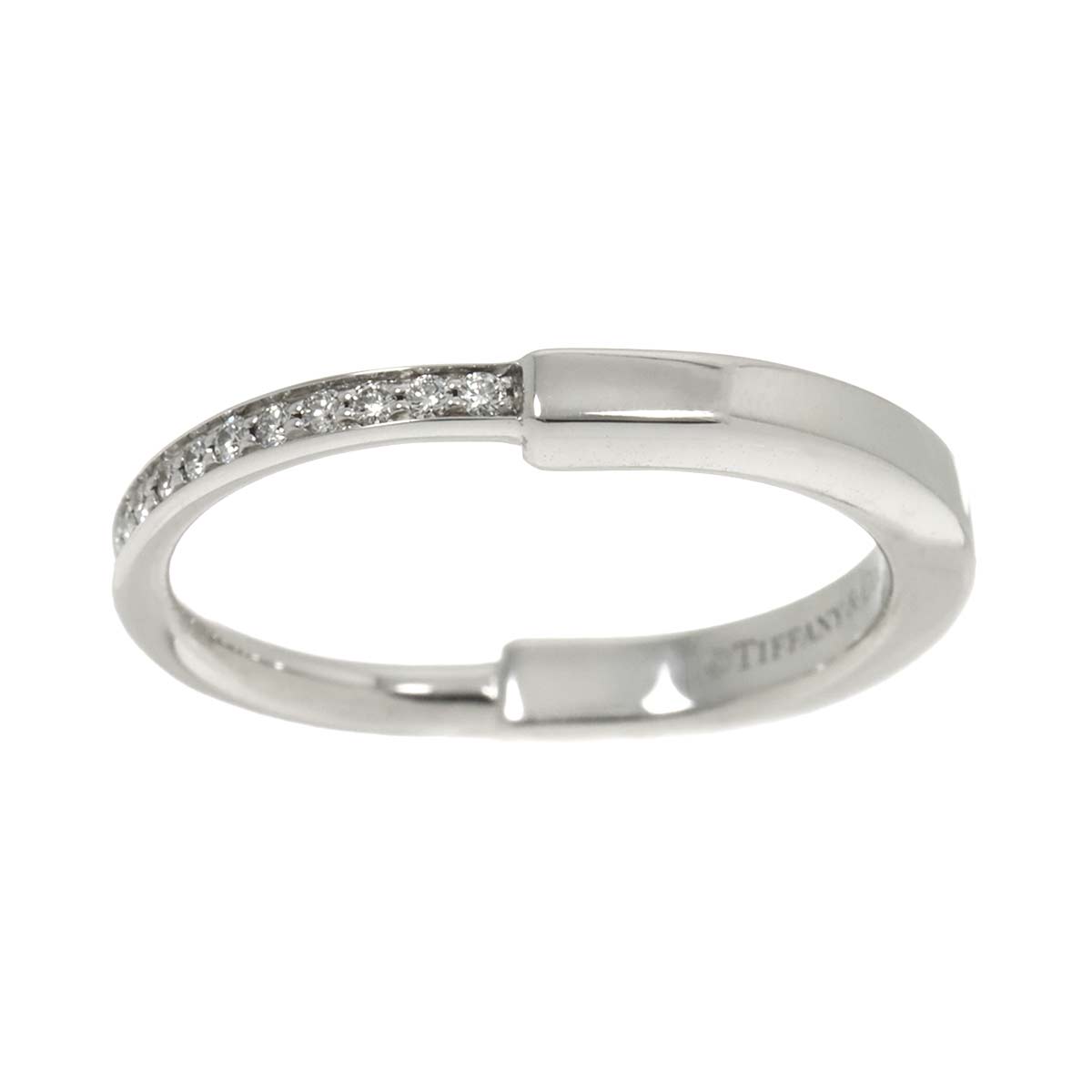 Lock Diamond 0.15ct Ring 18K WG 750 Size7.25(US)