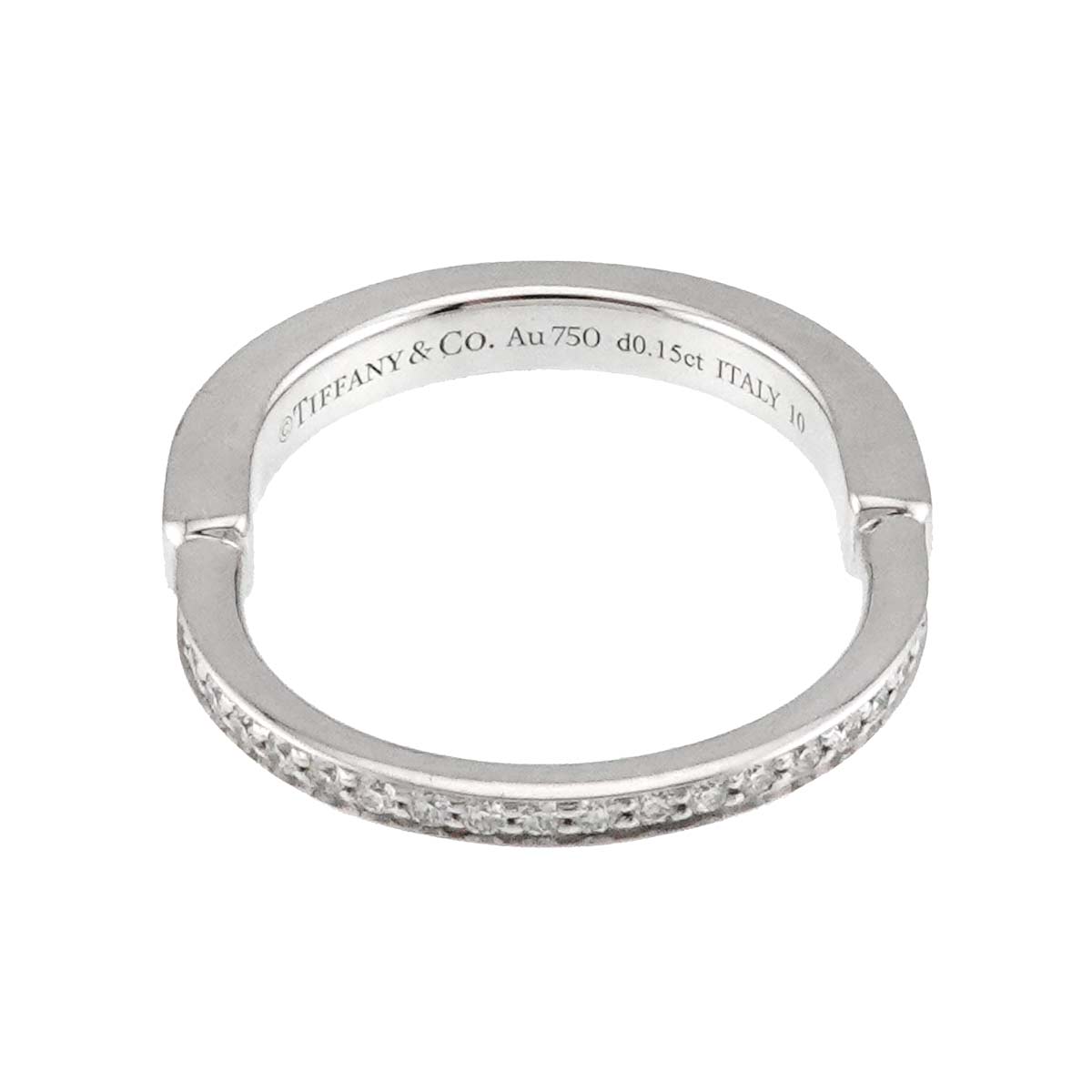 Lock Diamond 0.15ct Ring 18K WG 750 Size7.25(US)