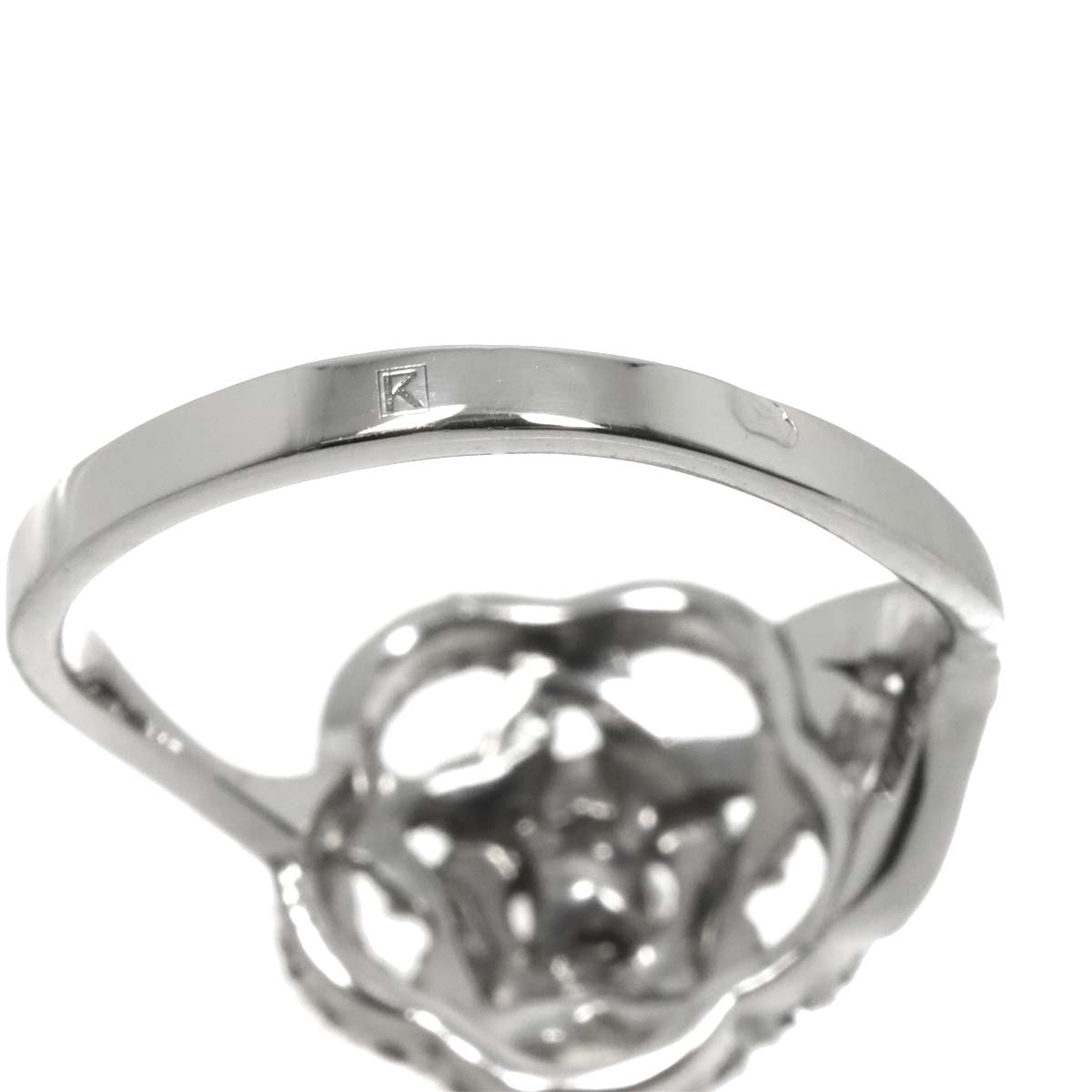 Camellia Diamond Ring 18K White Gold 750 size49 4.75-5(US)
