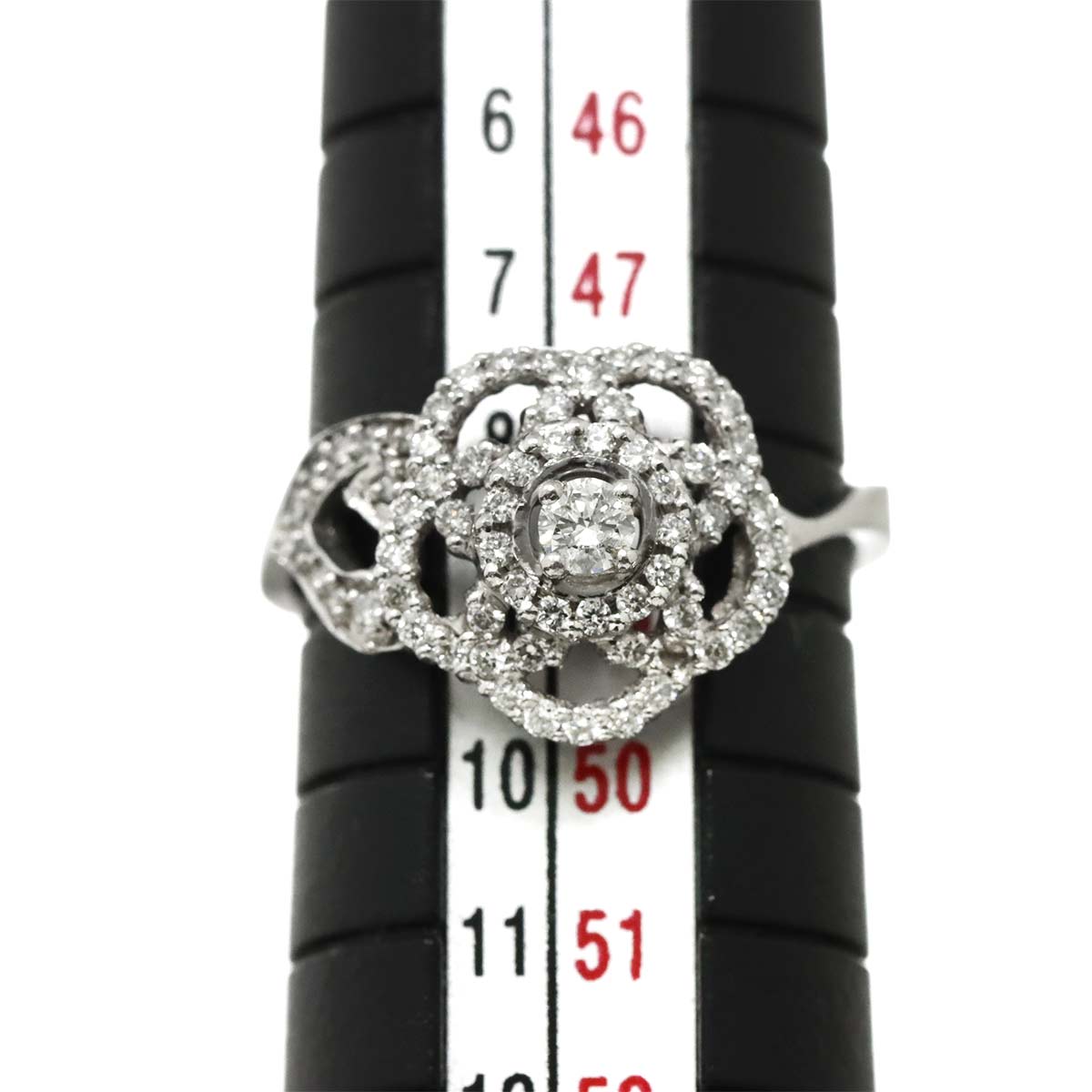 Camellia Diamond Ring 18K White Gold 750 size49 4.75-5(US)