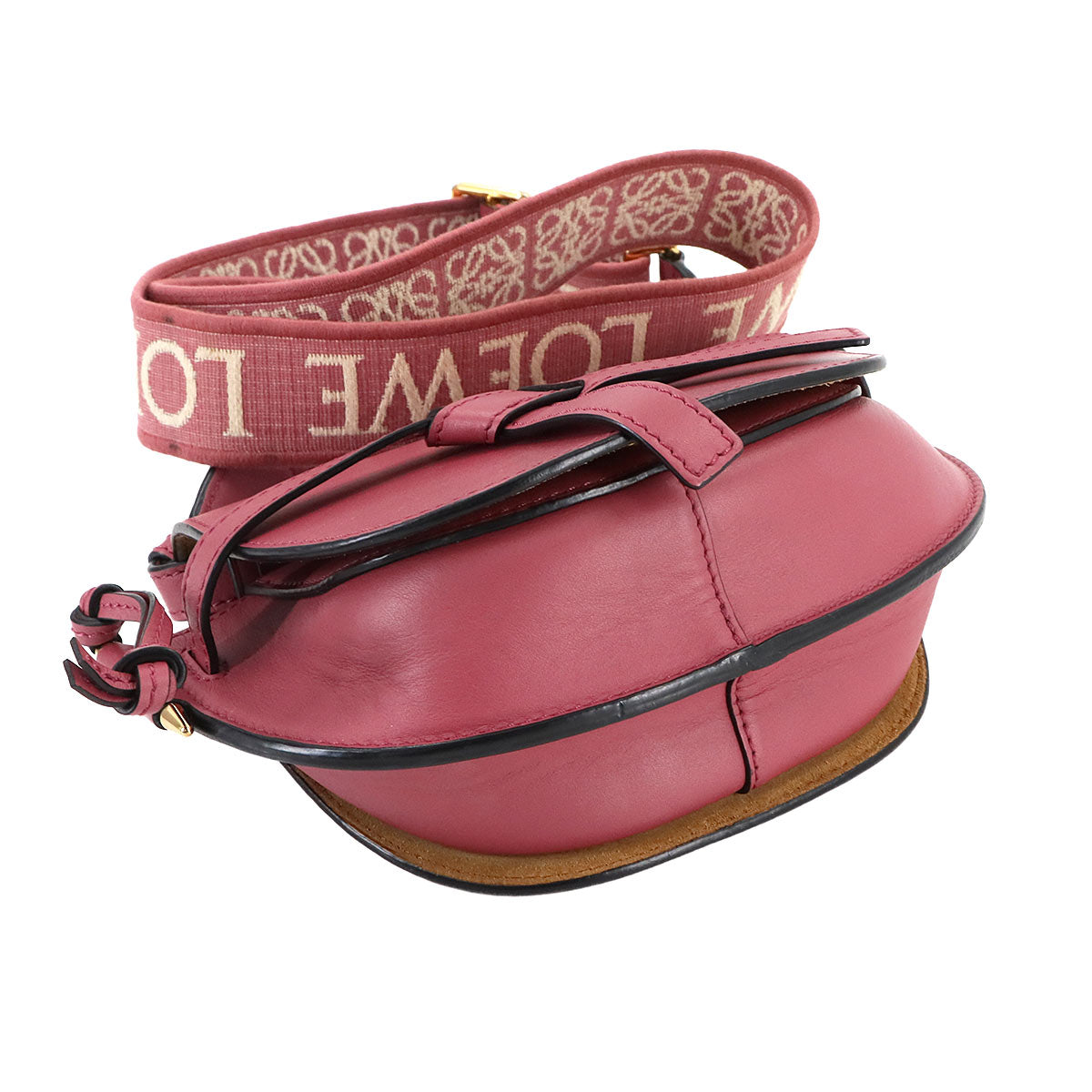 Mini Gate Dual Shoulder Bag Leather Pink Purse