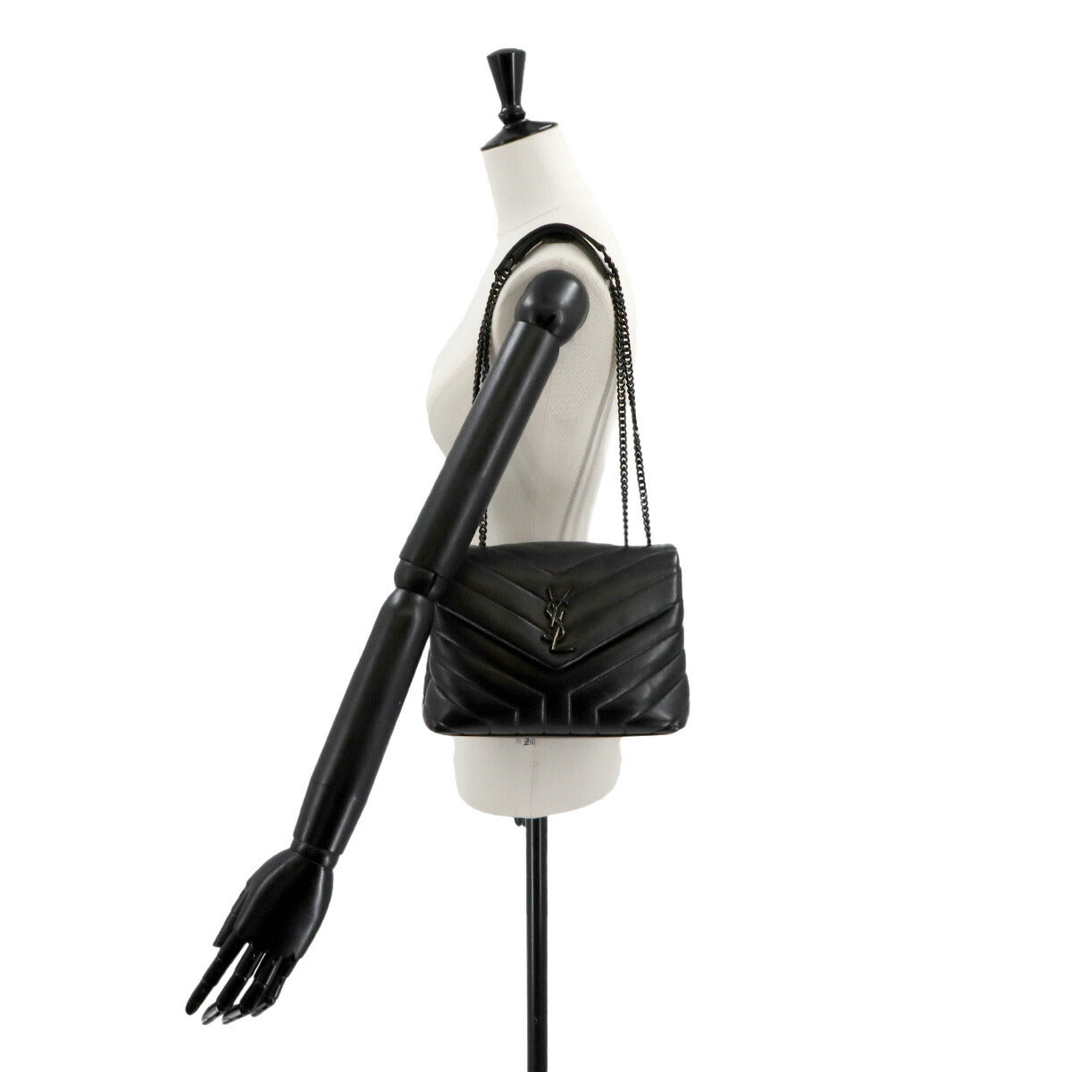 Loulou Small Chain Shoulder Bag Leather BLack 494699