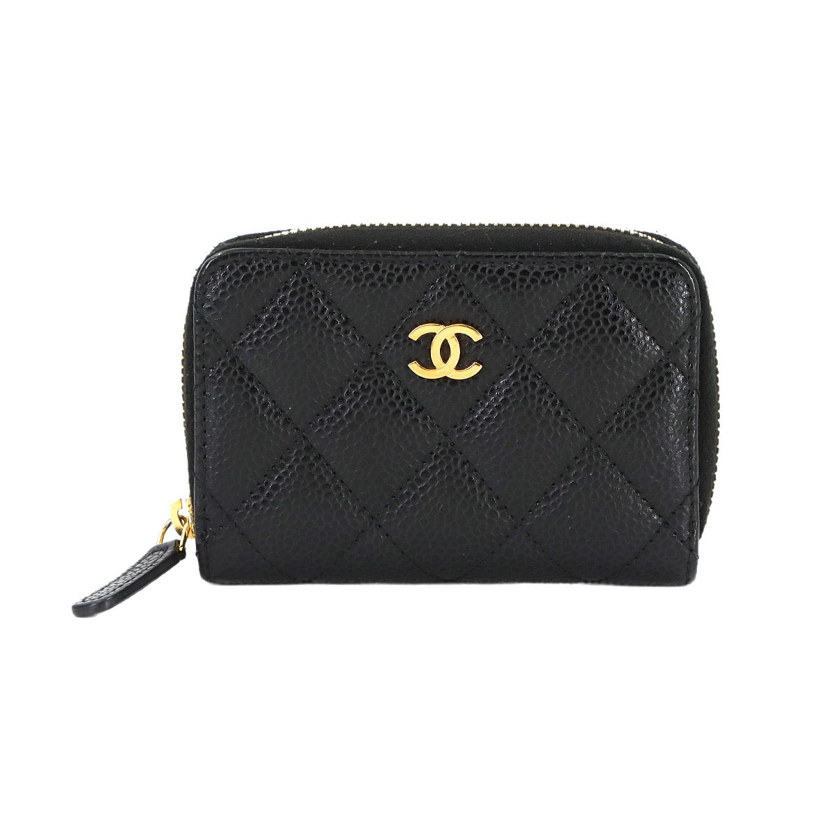 Matelasse Coin Case Purse Leather Black AP0216