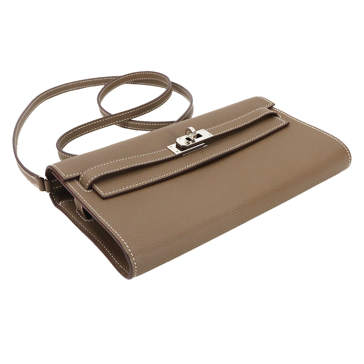 Kelly To Go Shoulder Wallet Epsom Etoupe Purse