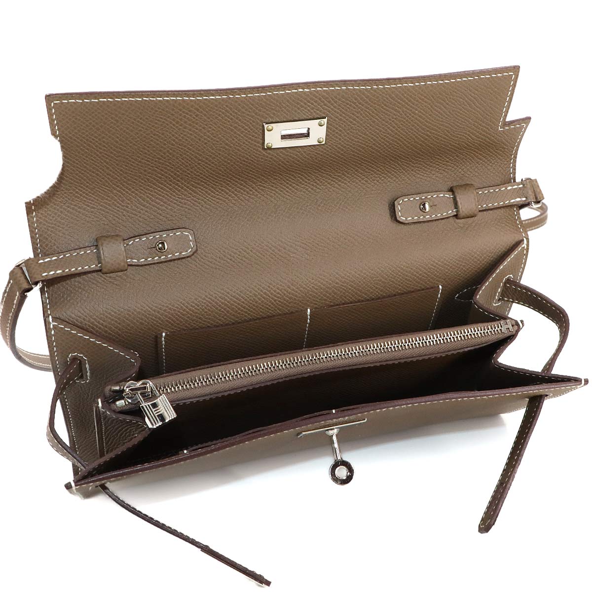 Kelly To Go Shoulder Wallet Epsom Etoupe Purse