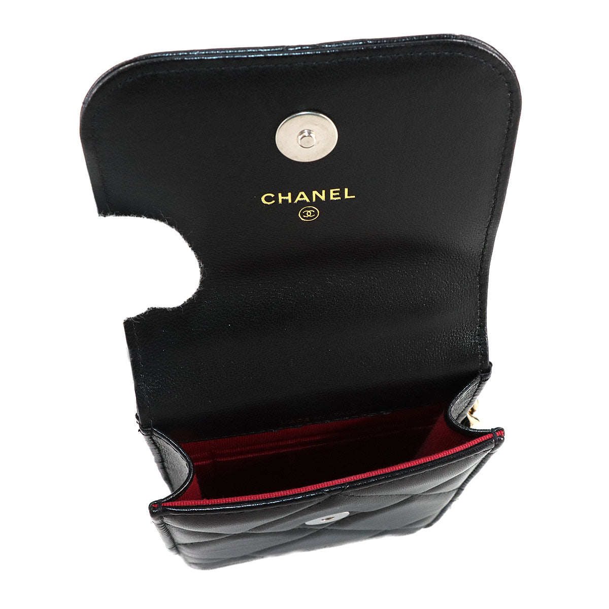 19 Mobile Phone Case Chain Shoulder Bag Leather Black AP1773