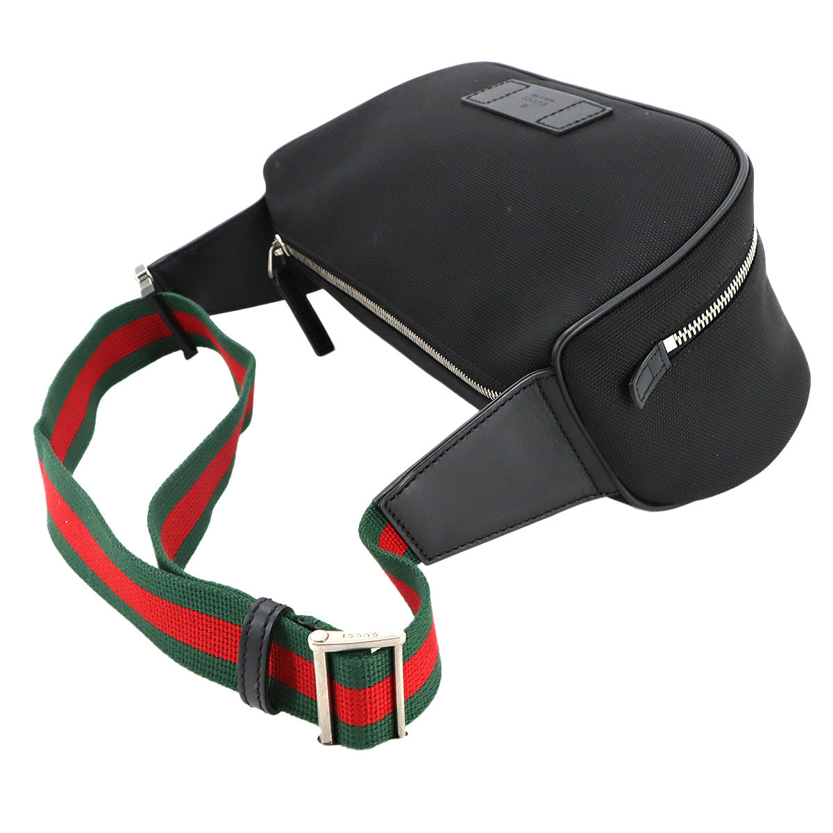 Web Stripe Belt Bag Nylon canvas Leather Black 630920