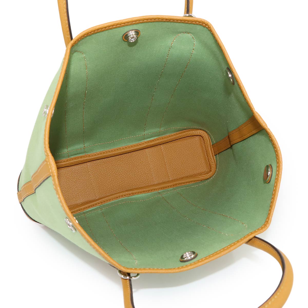 Garden File PM Tote Shoulder Bag Toile Oficier Vert criquet