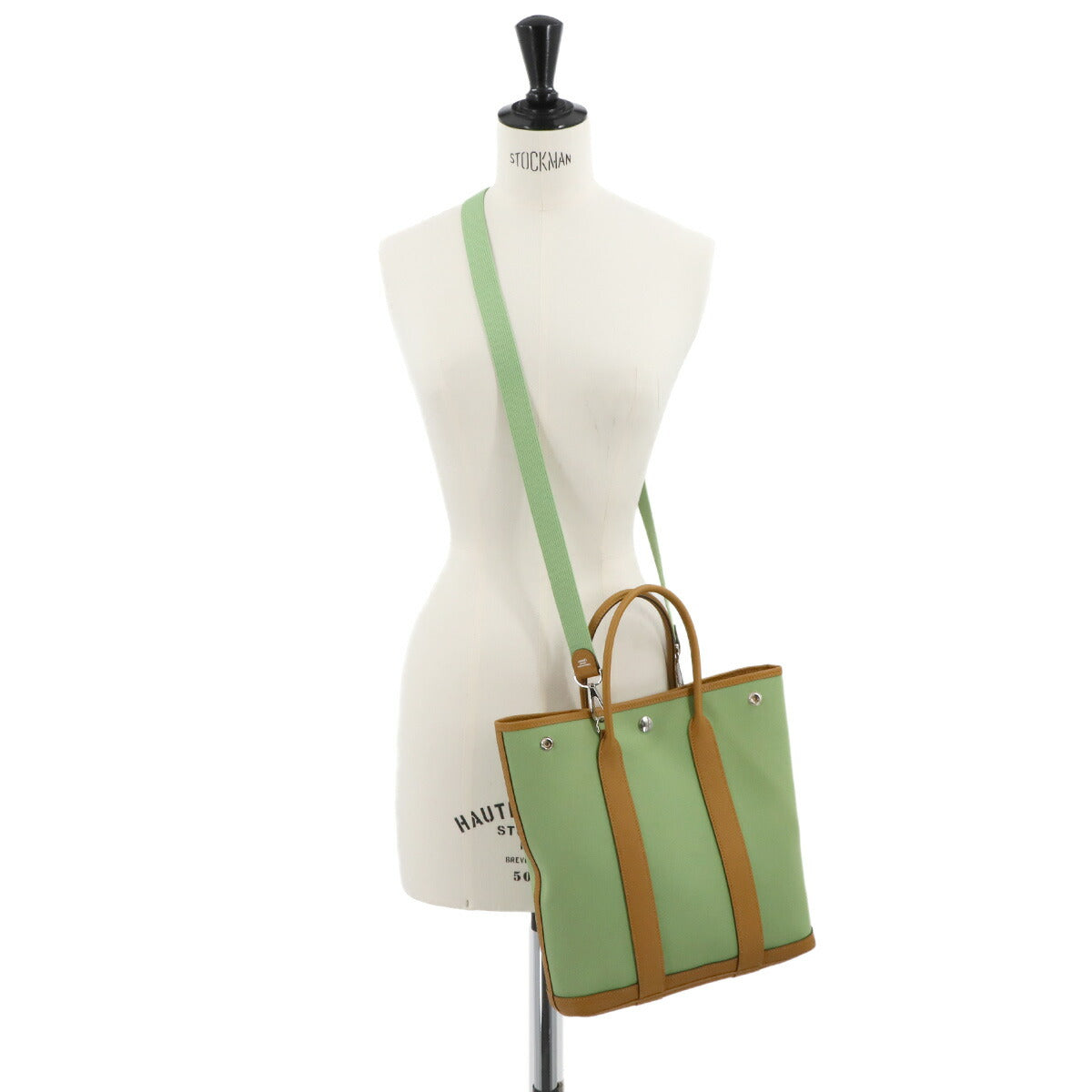 Garden File PM Tote Shoulder Bag Toile Oficier Vert criquet