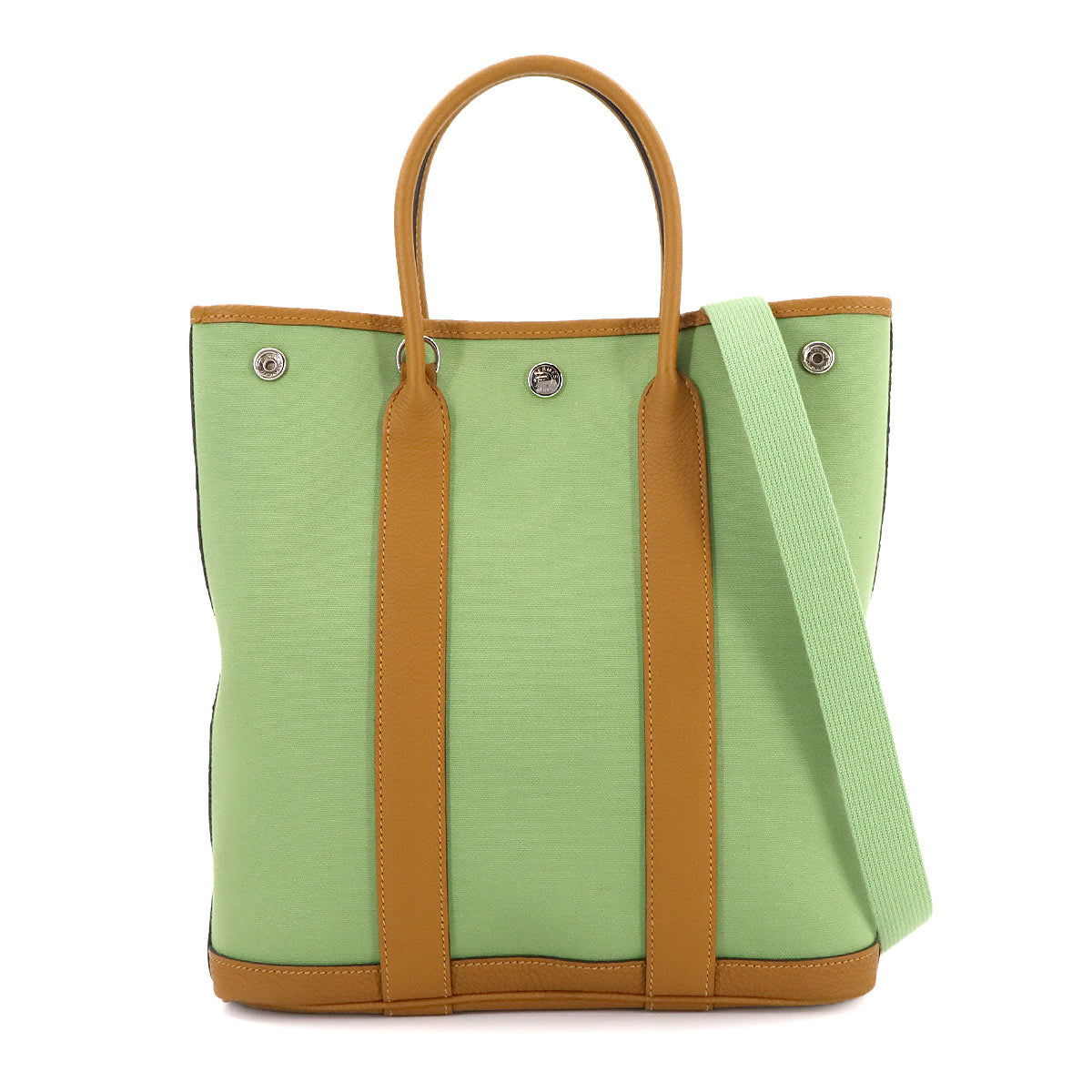 Garden File PM Tote Shoulder Bag Toile Oficier Vert criquet
