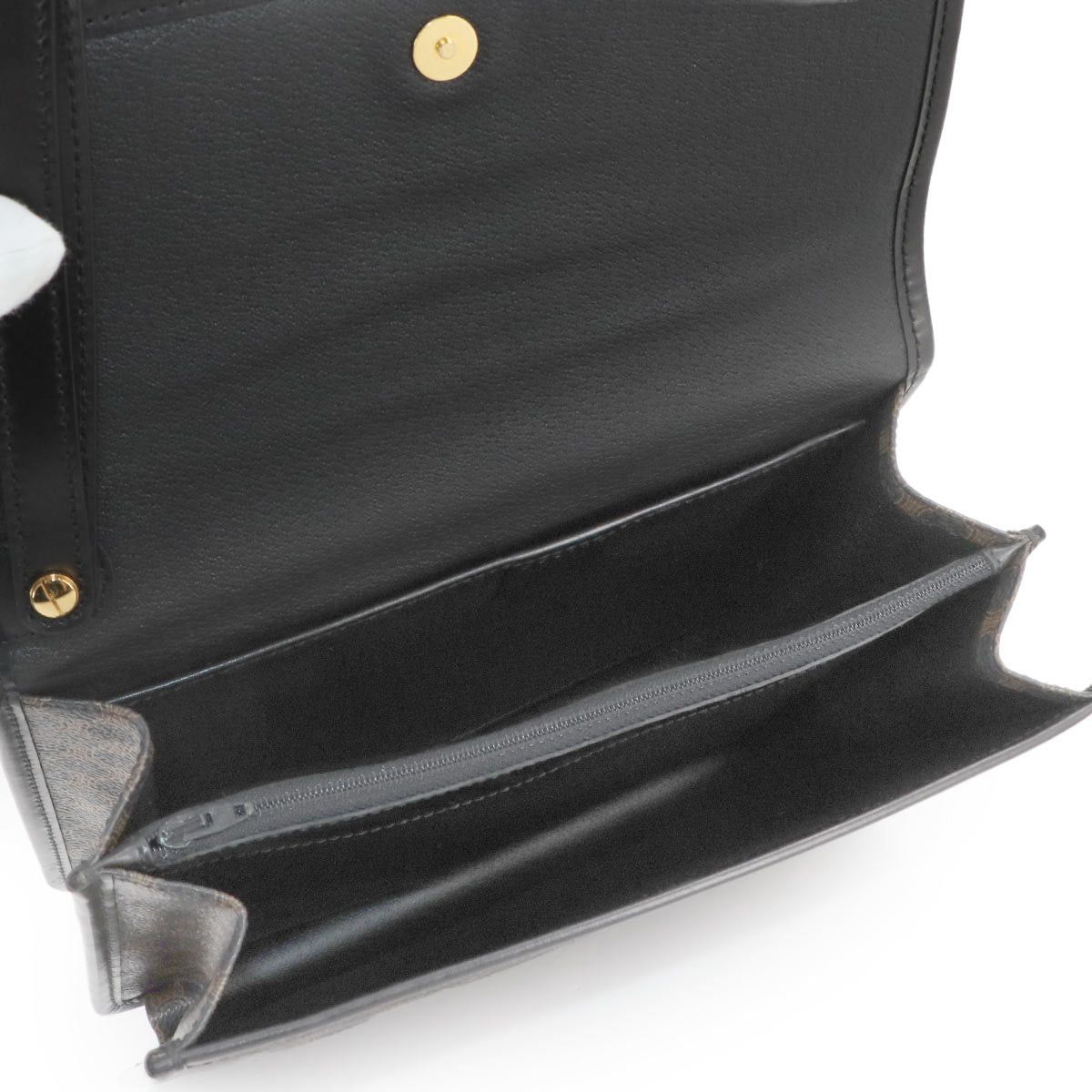 Macadam Clutch Bag Pouch PVC Leather Black Brown Vintage