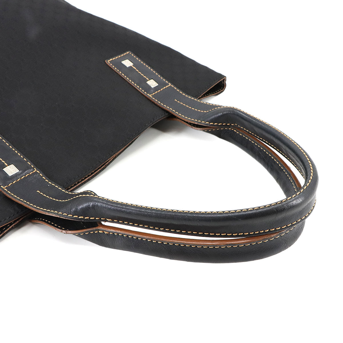 Macadam Tote Bag Nylon Leather Black Vintage Purse