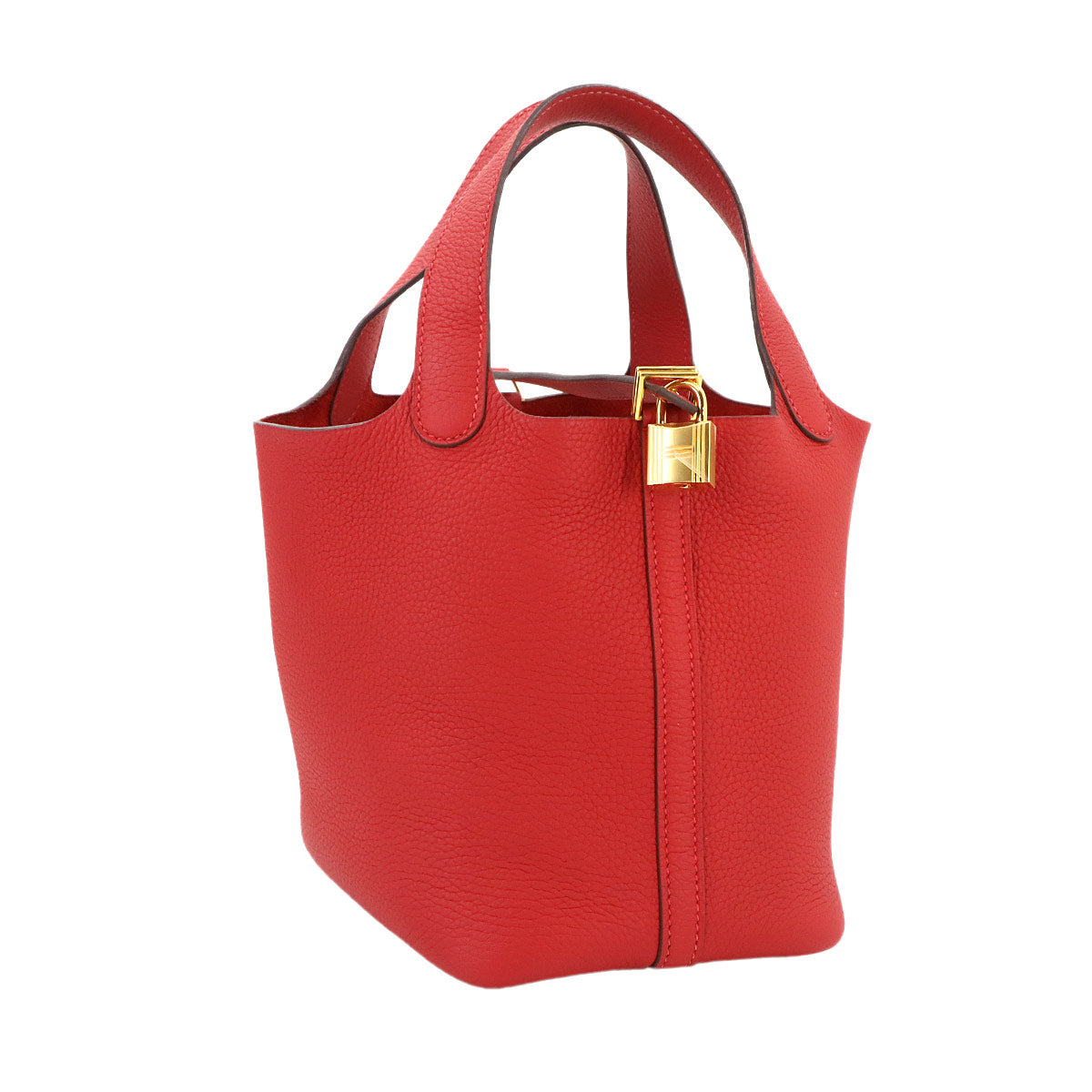 Picotin Lock PM Hand Bag Taurillon Clemence Rouge Casaque