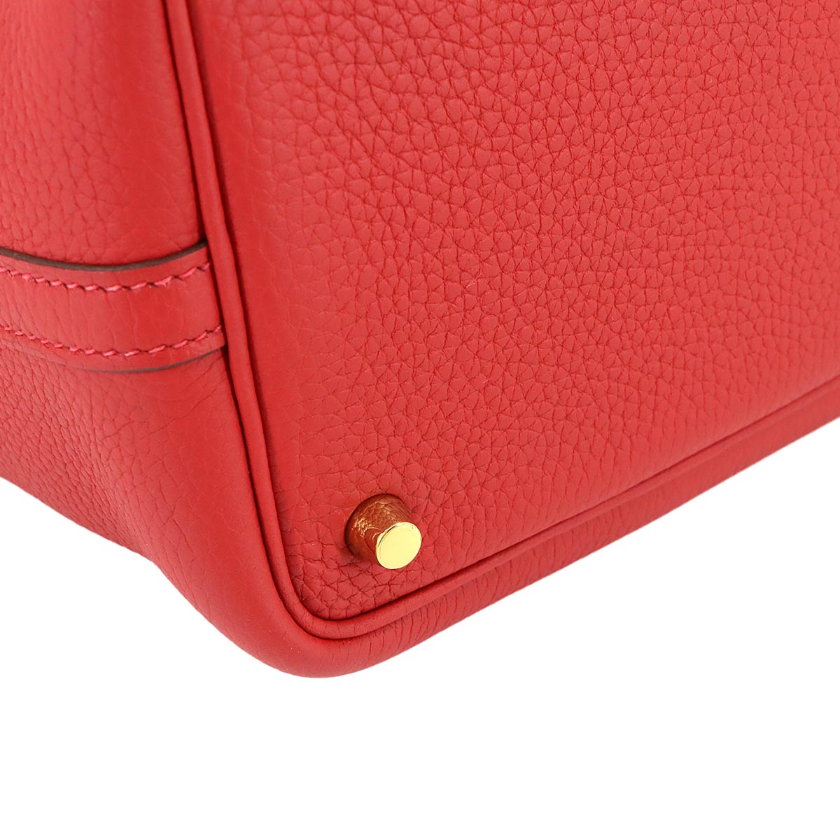 Picotin Lock PM Hand Bag Taurillon Clemence Rouge Casaque