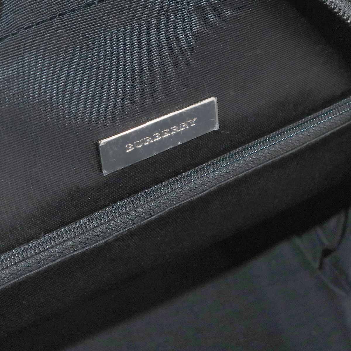 Plaid Hand Bag Canvas Leather Beige Black Purse