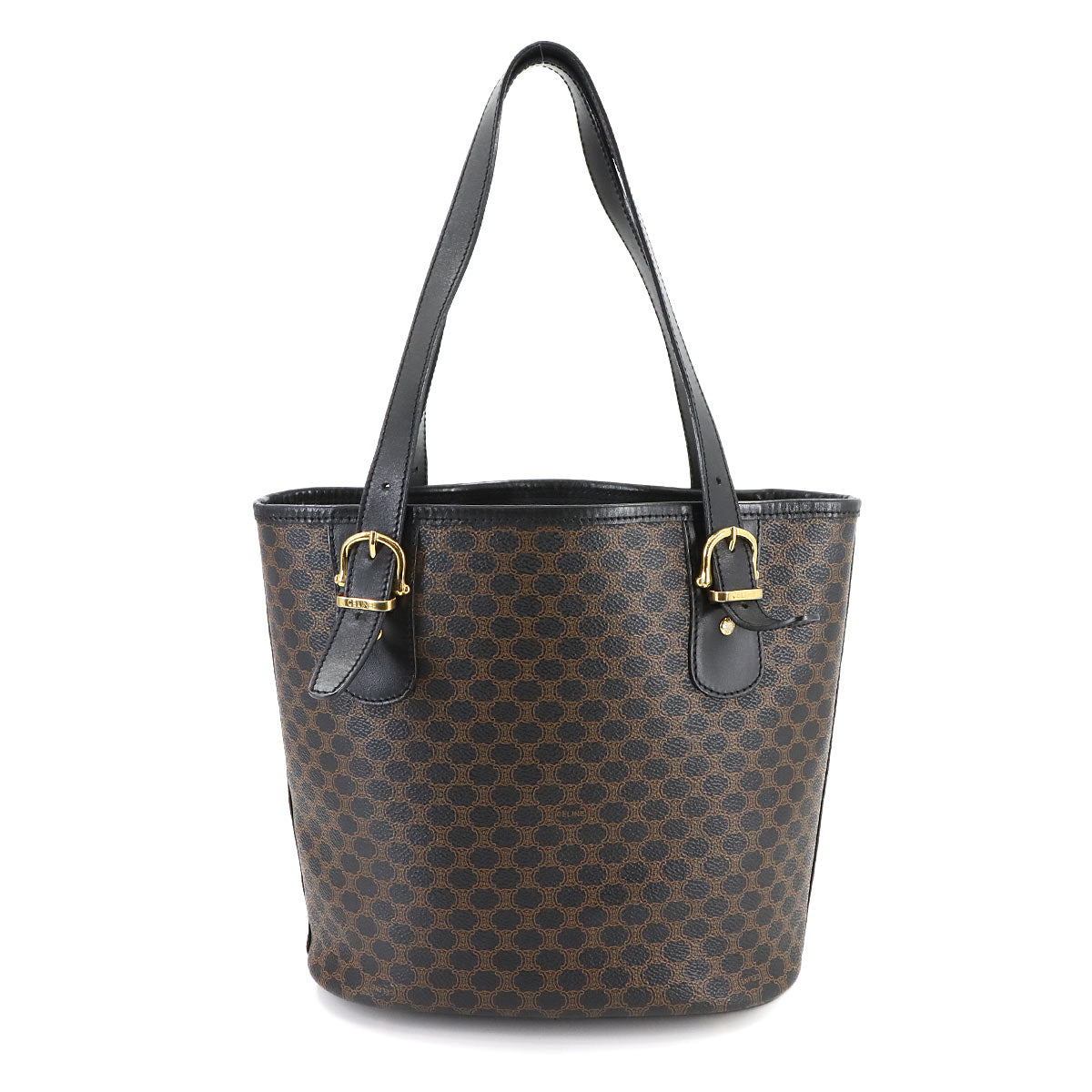 Macadam Tote Bag PVC Leather Black Brown Vintage Purse