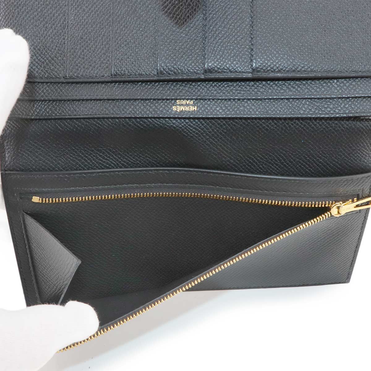 Bearn Soufflet Long Wallet Epsom Black Purse D
