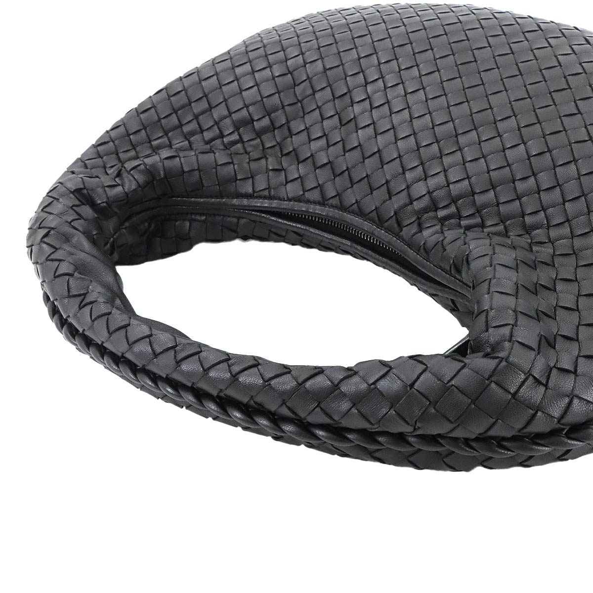 Intrecciato Shoulder Bag Leather Black 115653