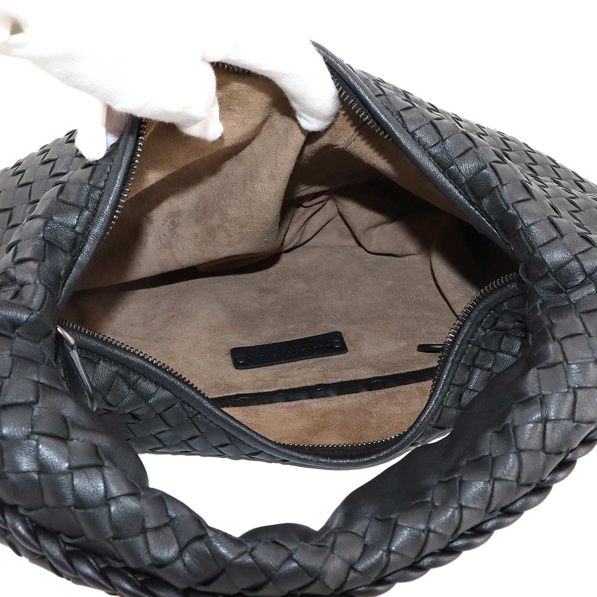 Intrecciato Shoulder Bag Leather Black 115653