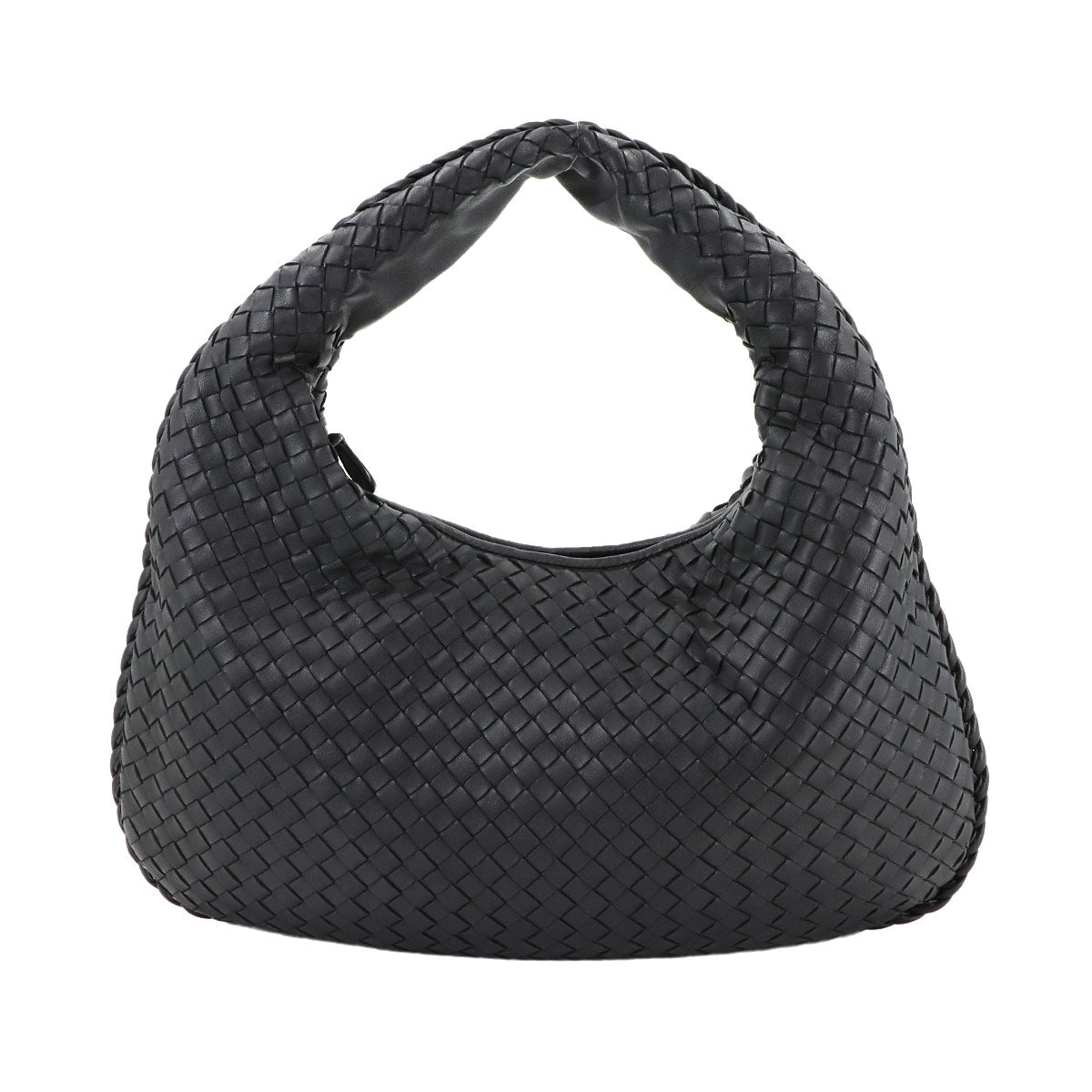 Intrecciato Shoulder Bag Leather Black 115653