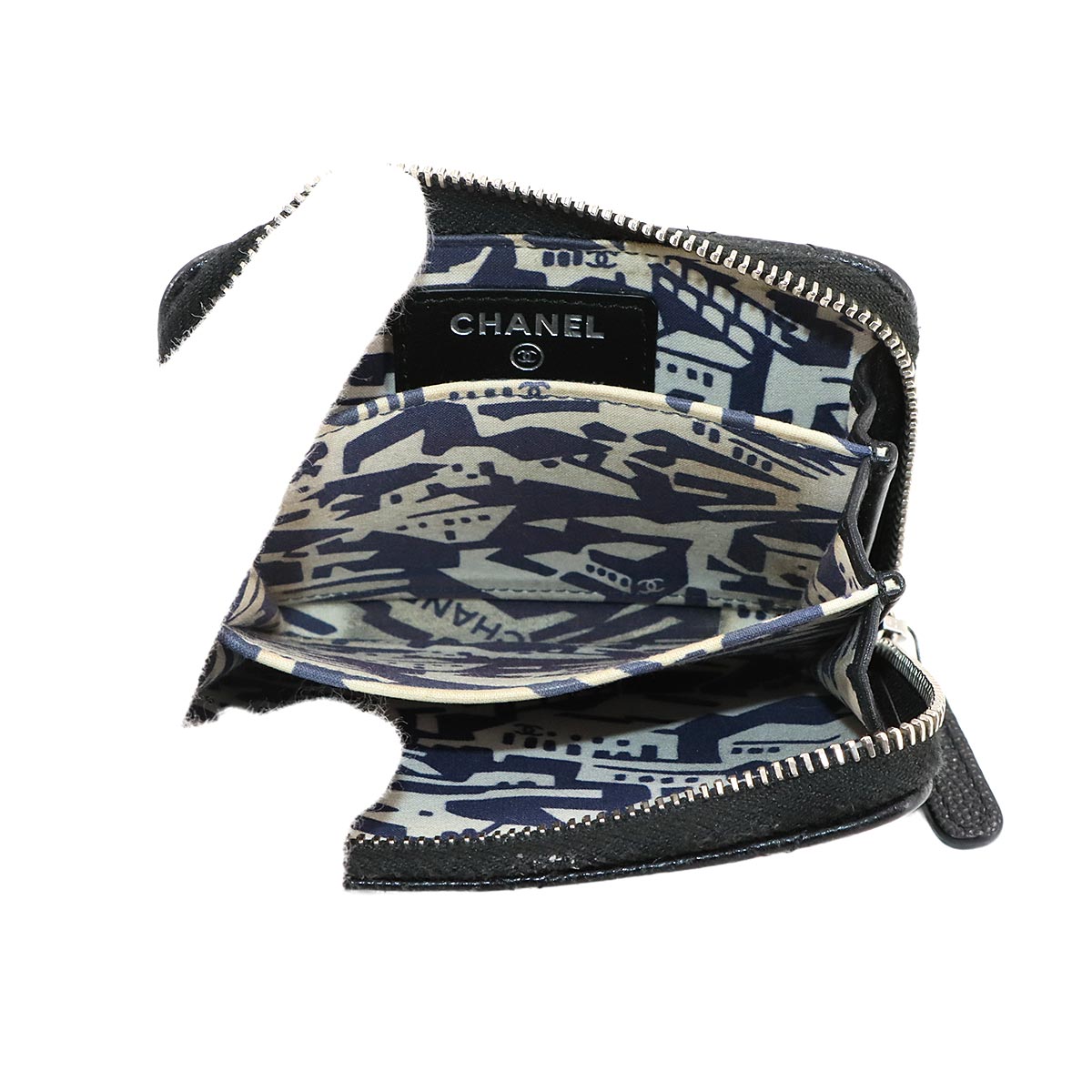 Classic Zipped Coin Purse Leather Black