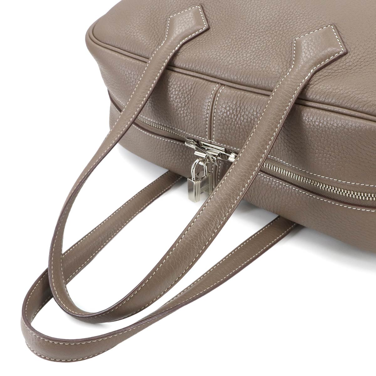 Victoria2 35 Hand Bag Taurillon Clemence Etoupe Purse