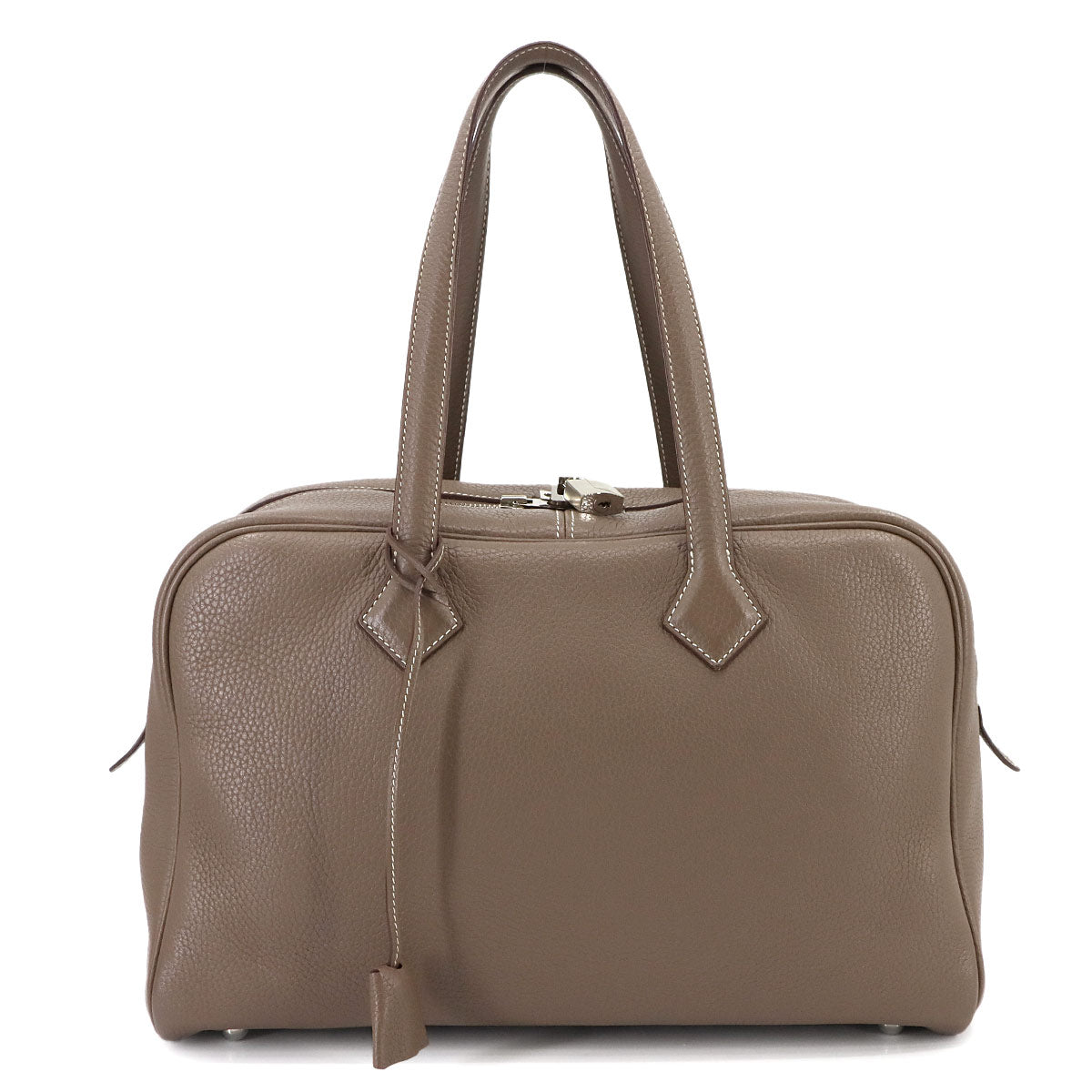 Victoria2 35 Hand Bag Taurillon Clemence Etoupe Purse