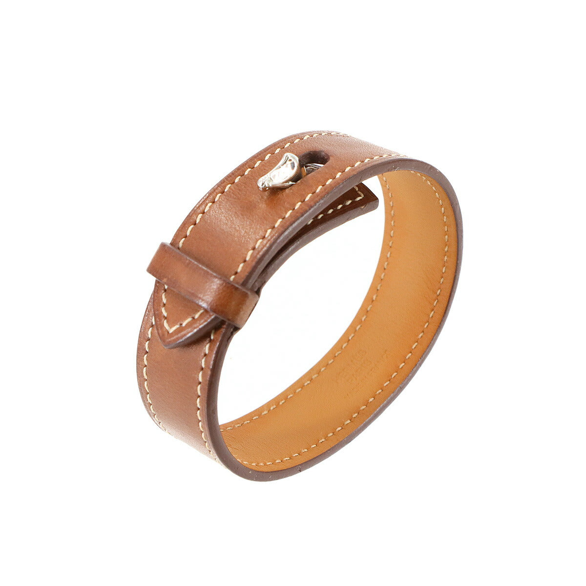 Panache Bracelet Tadelakt Leather Faubourg Brown Horse head