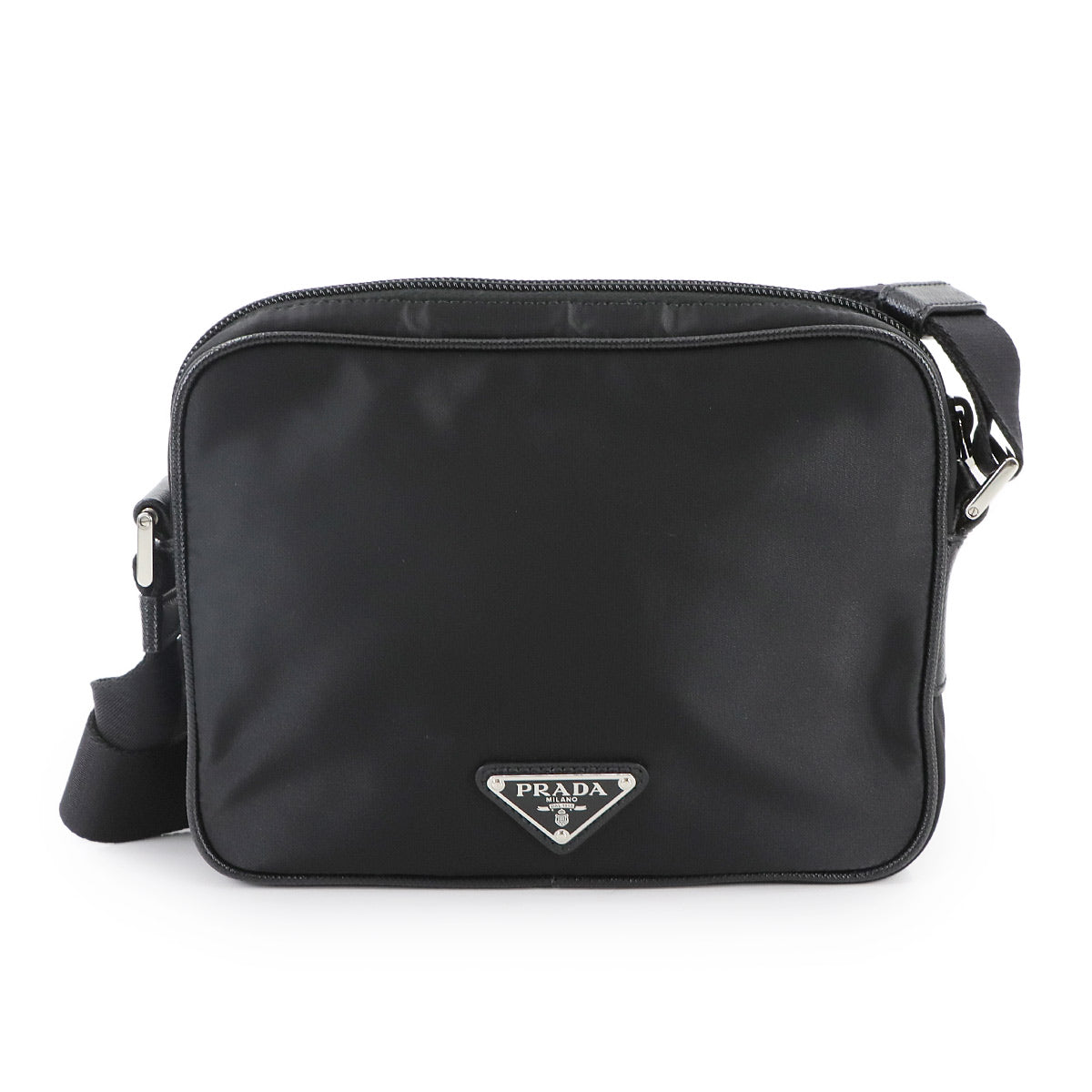 Shoulder Bag Nylon Leather Nero Black 2VH144 Purse