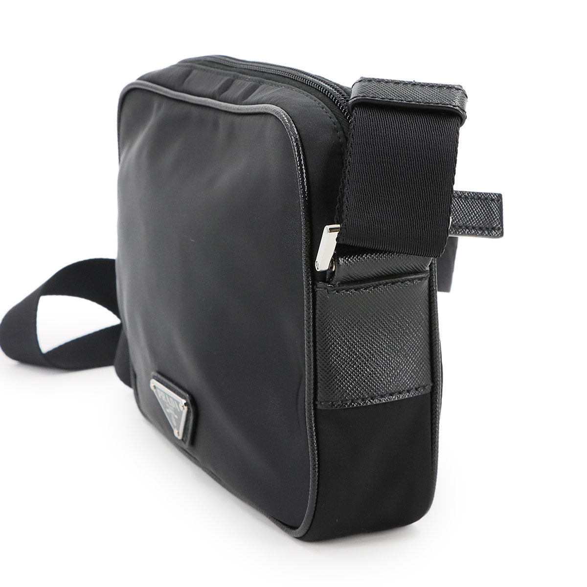 Shoulder Bag Nylon Leather Nero Black 2VH144 Purse