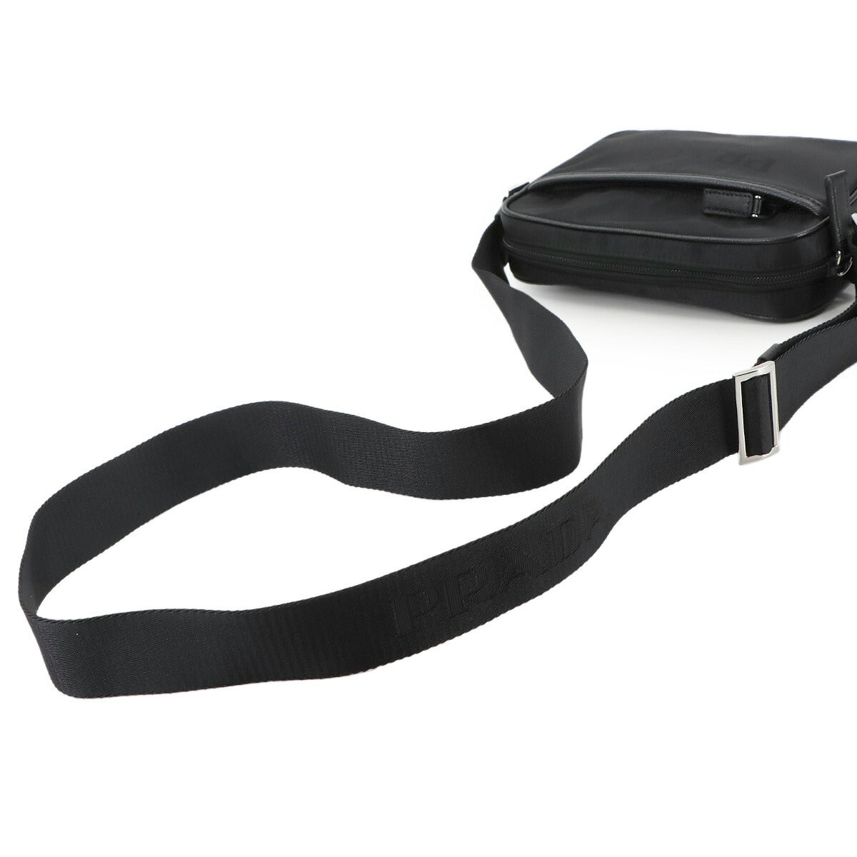 Shoulder Bag Nylon Leather Nero Black 2VH144 Purse